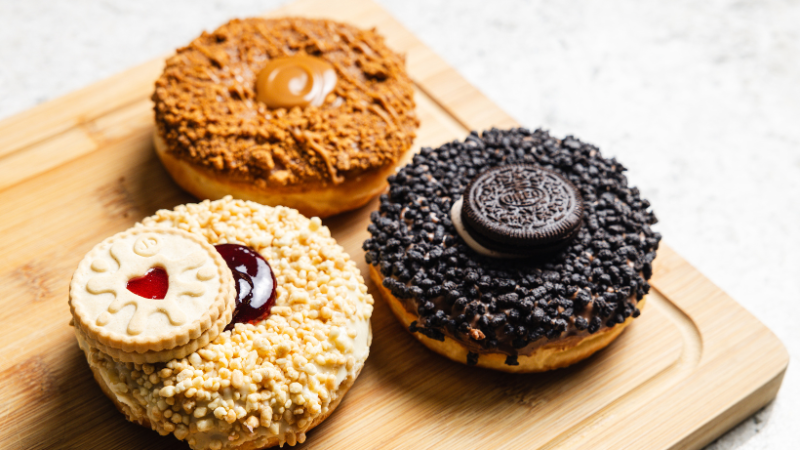 Three donuts from planet doughnut